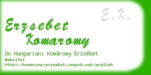 erzsebet komaromy business card